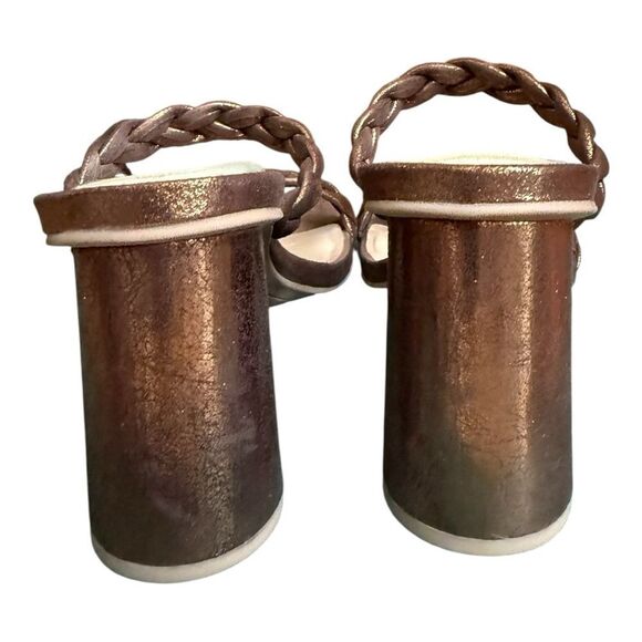 Dolce Vita Metallic Bronze Braided Block Heel Sandals. Size 9 1/2 - Picture 3 of 8